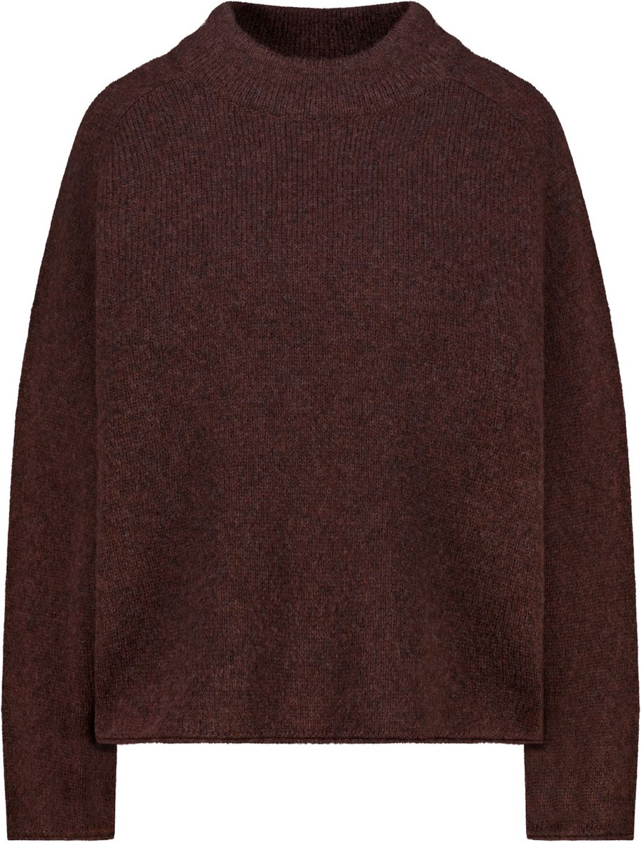 Flauschiger Strickpullover mit Rollsaum