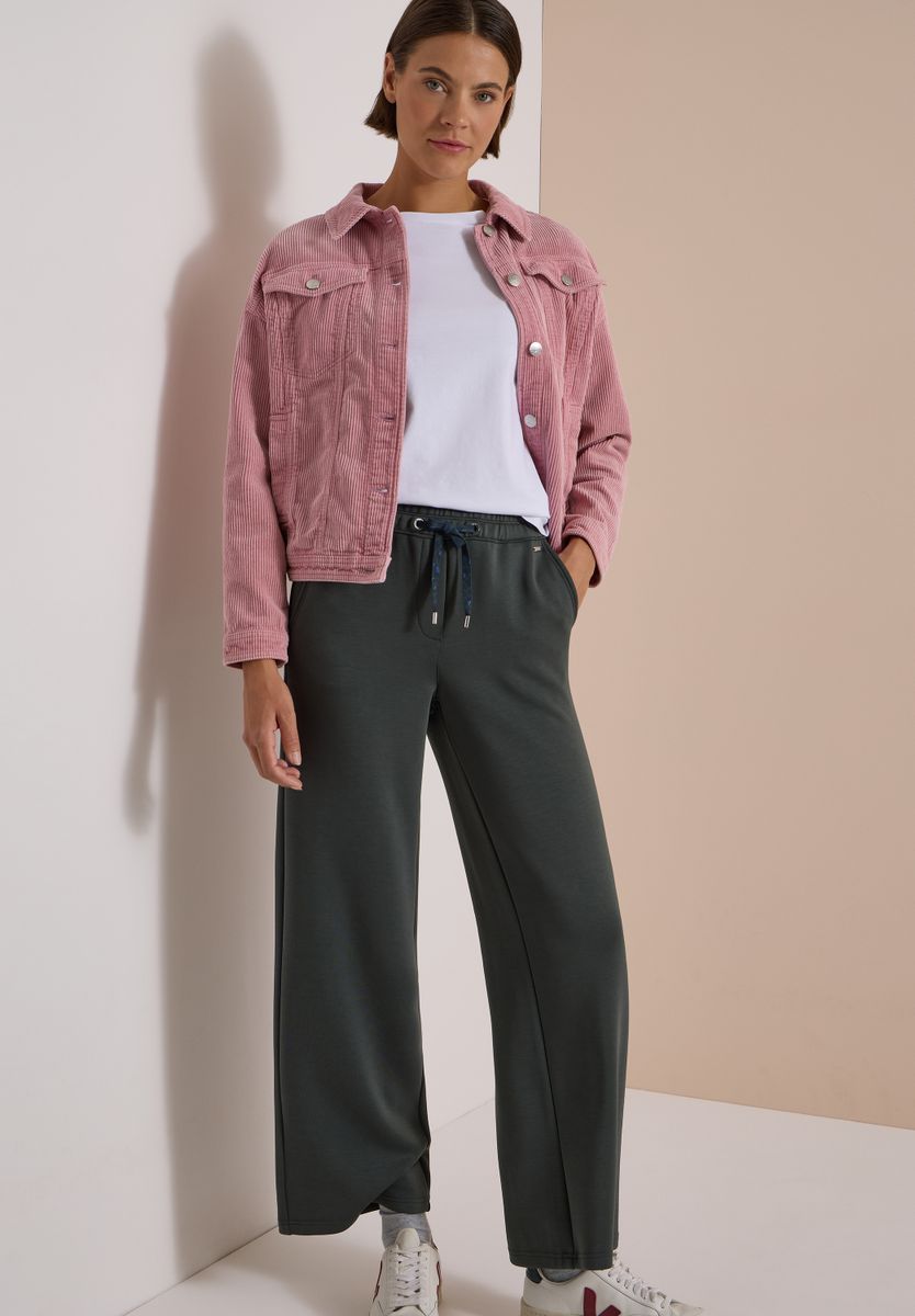 Wide Leg Hose in Silk-Touch-Qualität