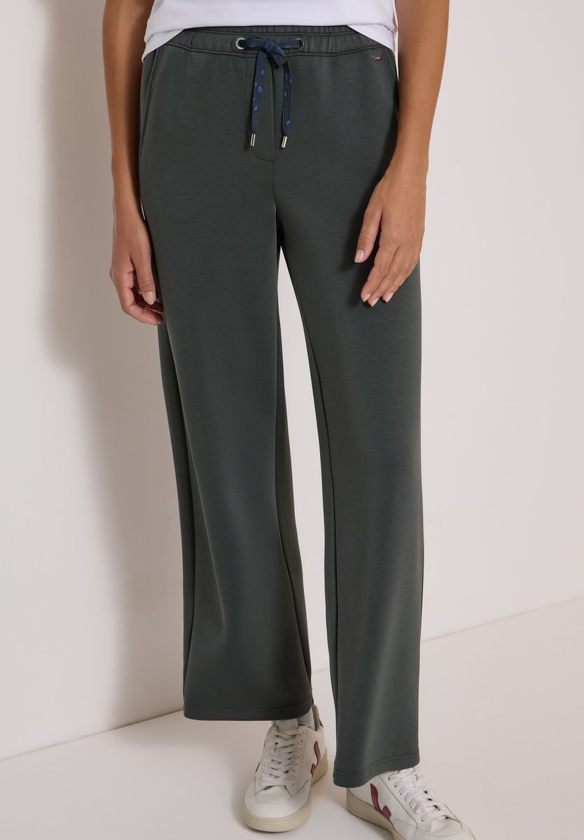 Wide Leg Hose in Silk-Touch-Qualität