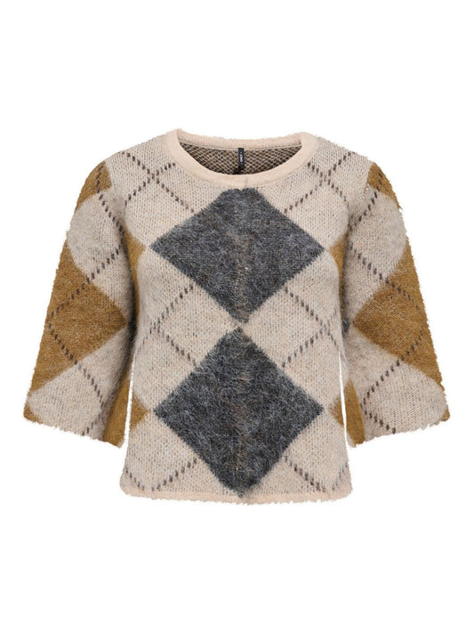 ONLNOEME SS PATTERN O-NECK KNT