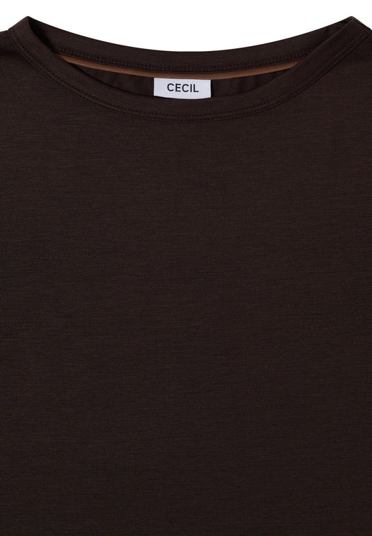 Langarm Shirt in Unifarbe mit Boat Neck