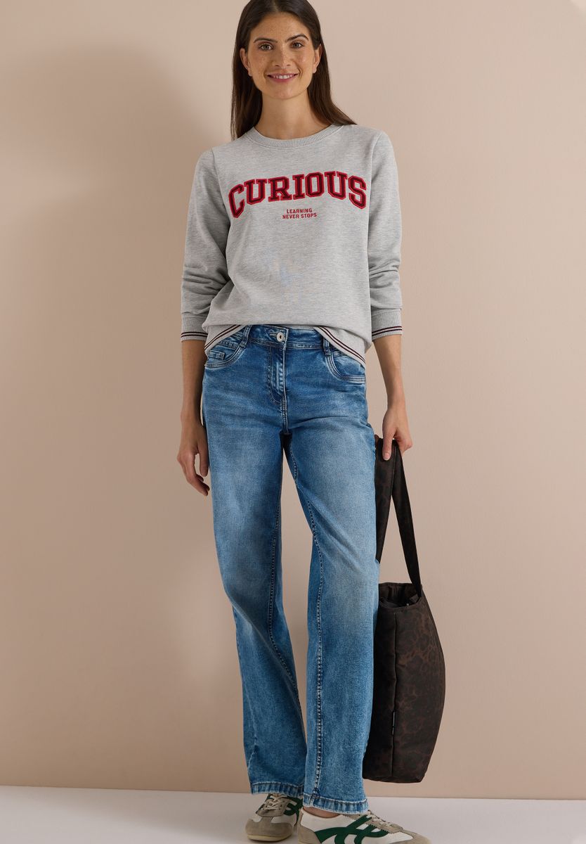 Sweatshirt mit Rundhals und Stickerei
