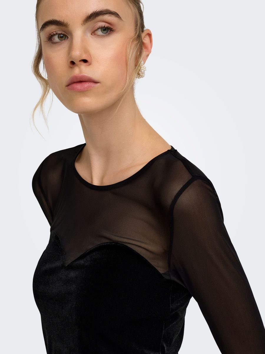 ONLSMOOTH L/S MESH MIX TOP BOX JRS
