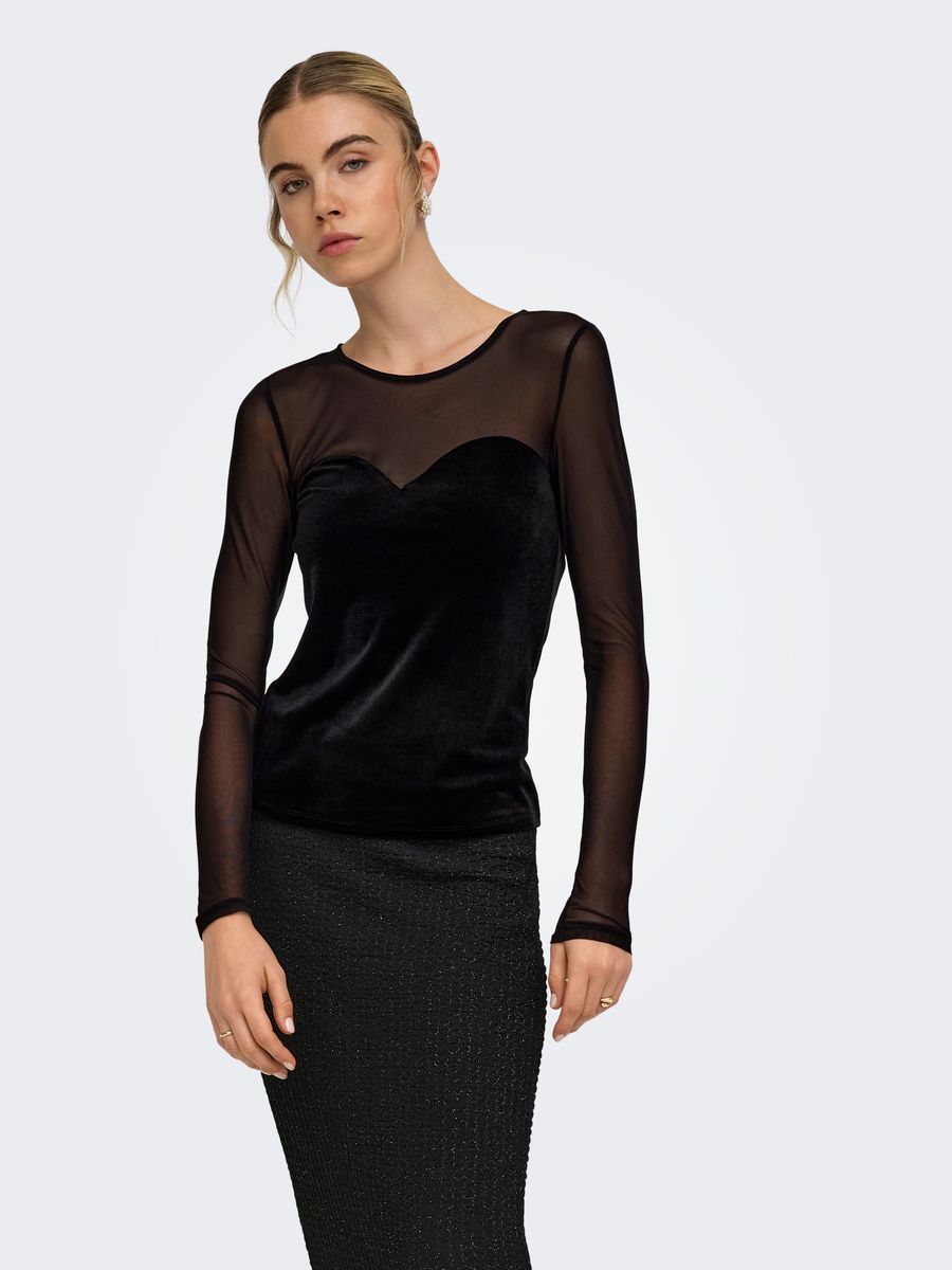 ONLSMOOTH L/S MESH MIX TOP BOX JRS
