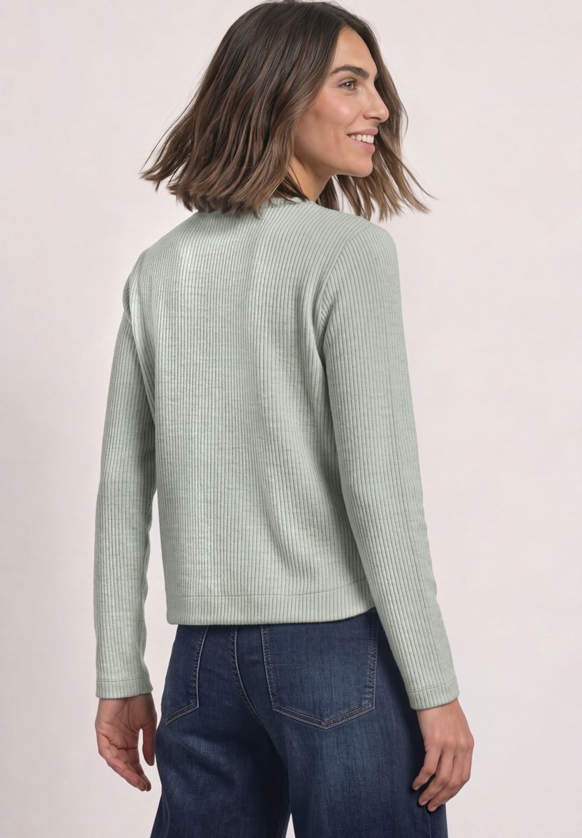 Langarm Shirt mit seitlichen Knopfdetails