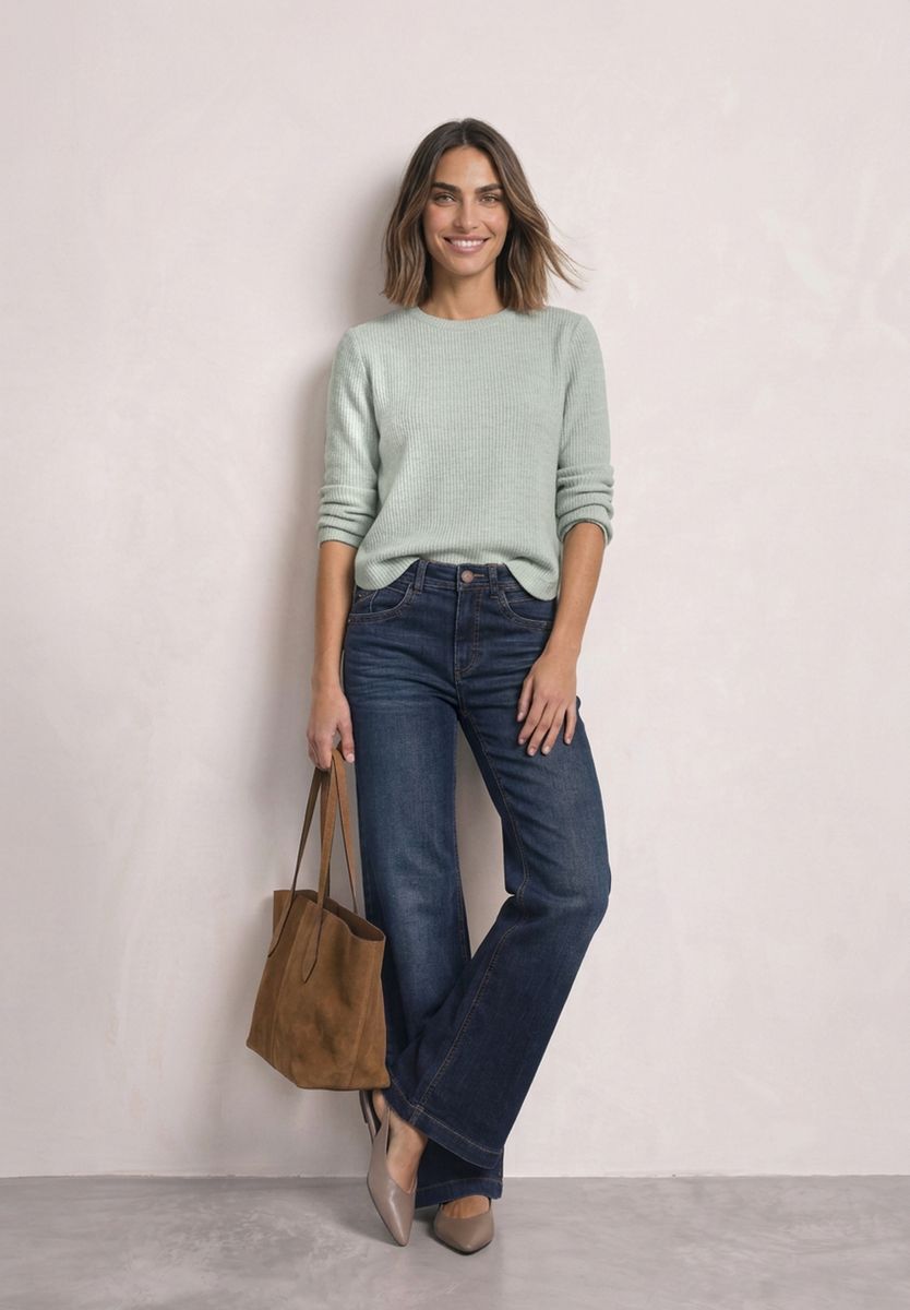 Langarm Shirt mit seitlichen Knopfdetails