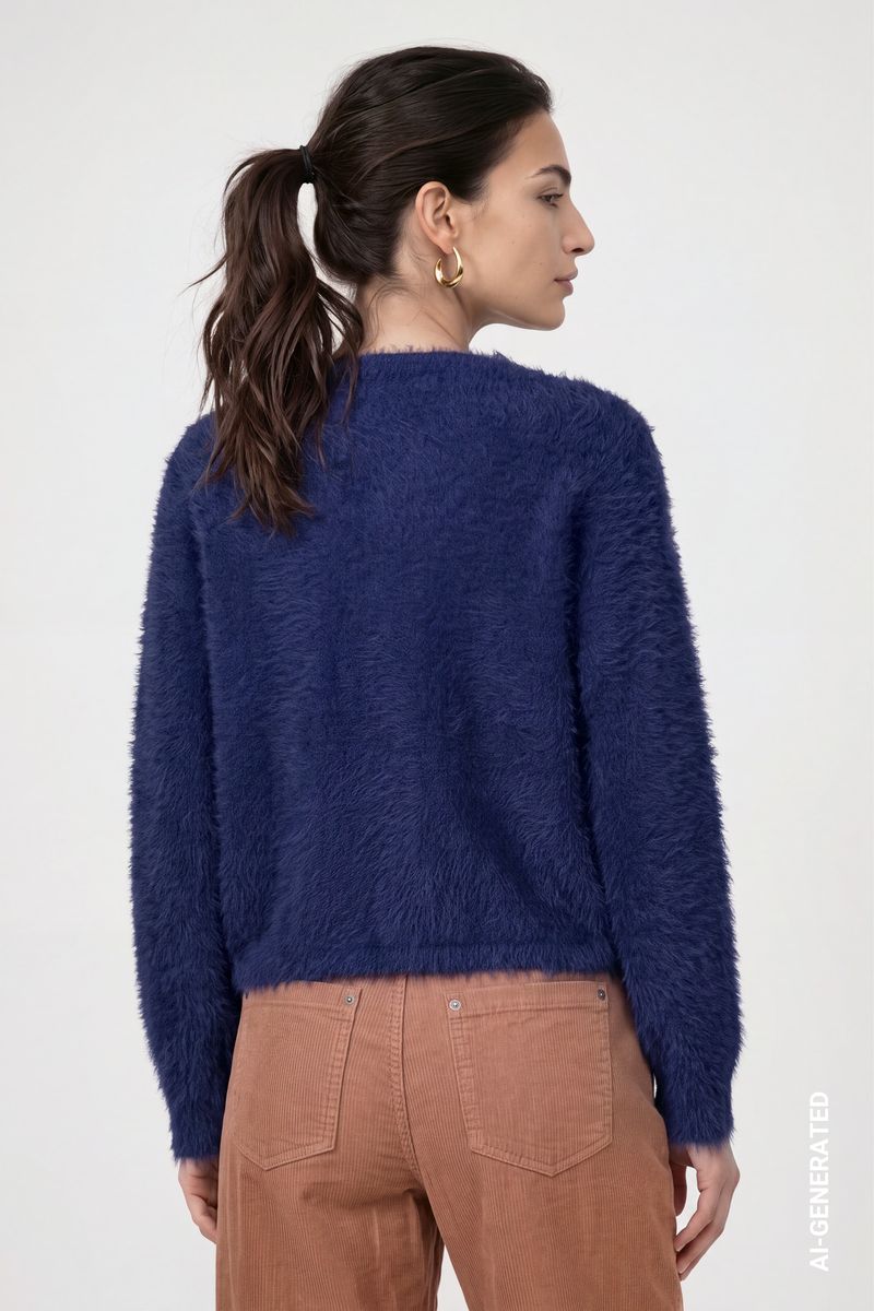 Strickpullover aus Plüschgarn
