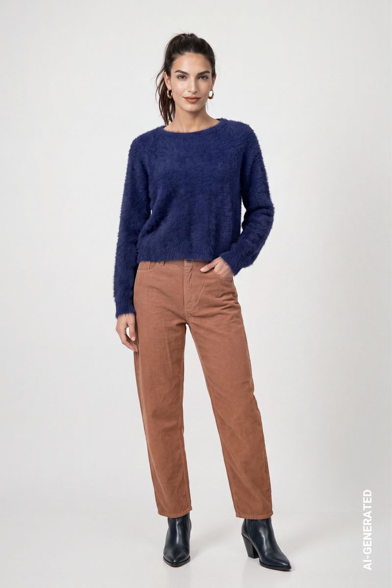 Strickpullover aus Plüschgarn