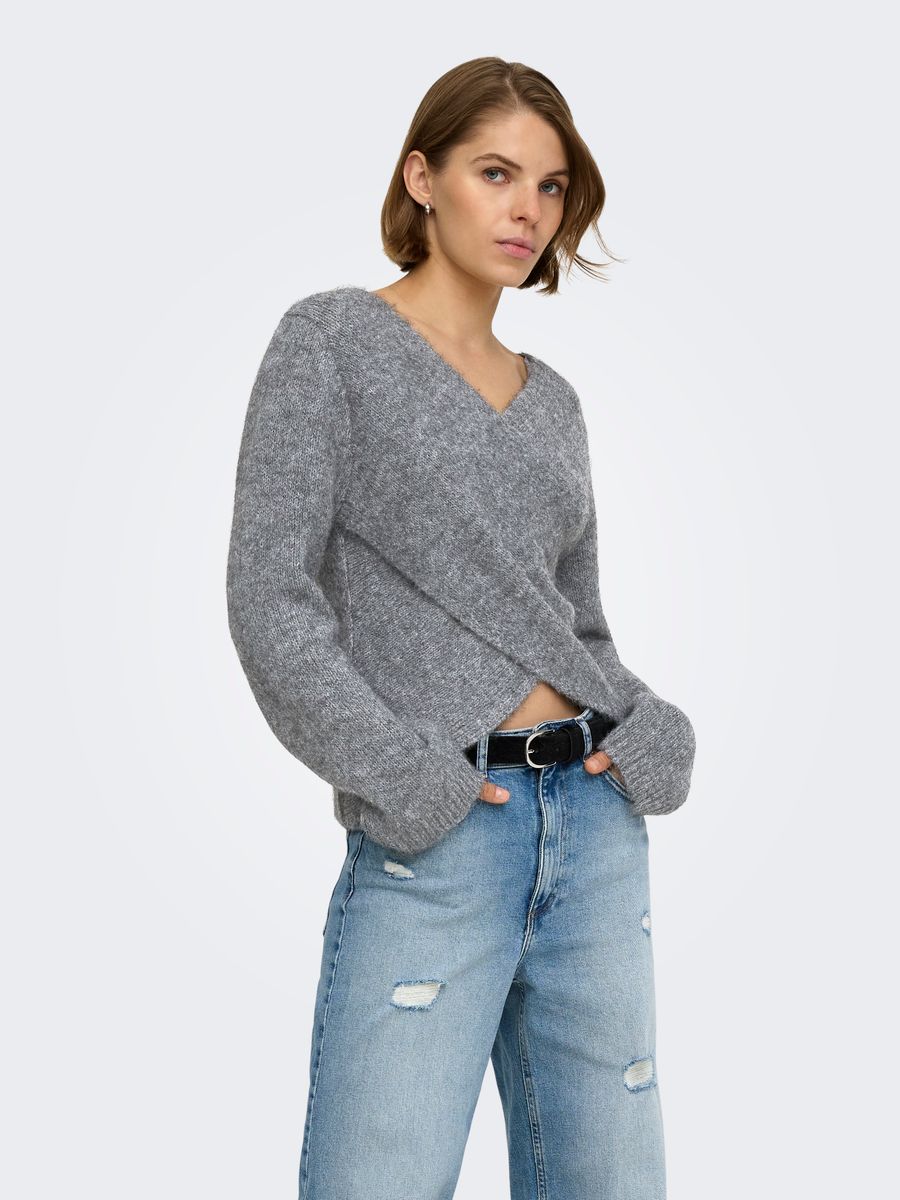 ONLMAGGIE LS CROSS V-NECK CC KNT