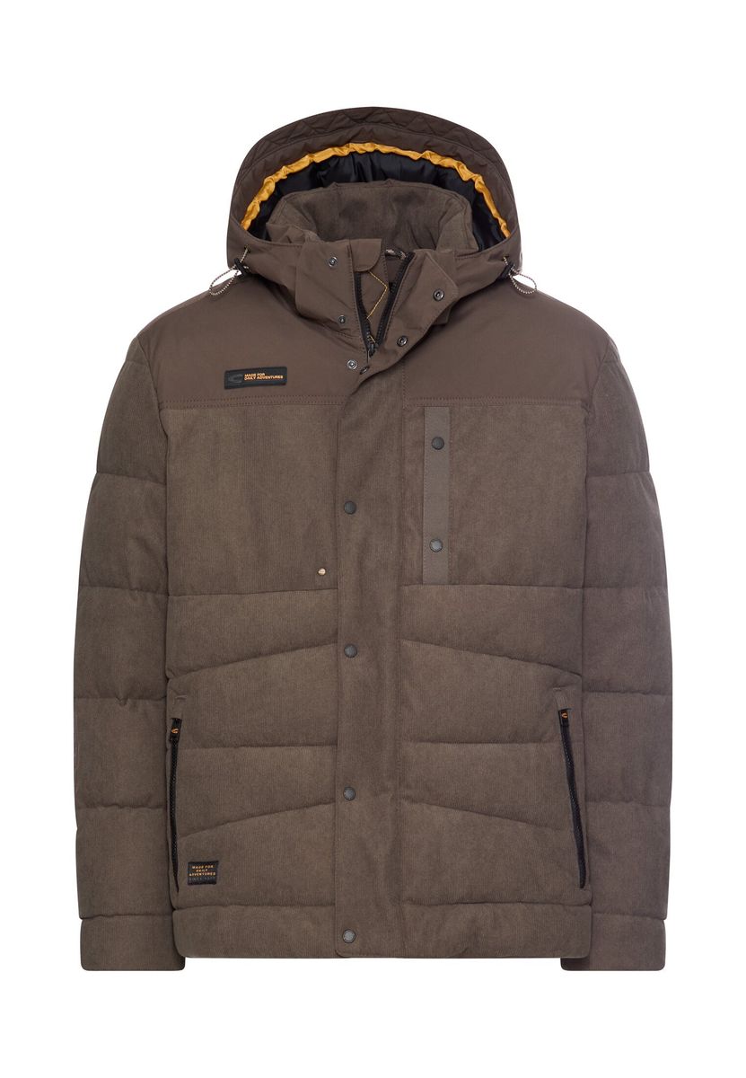 Cordjacke mit abnehmbarer Kapuze