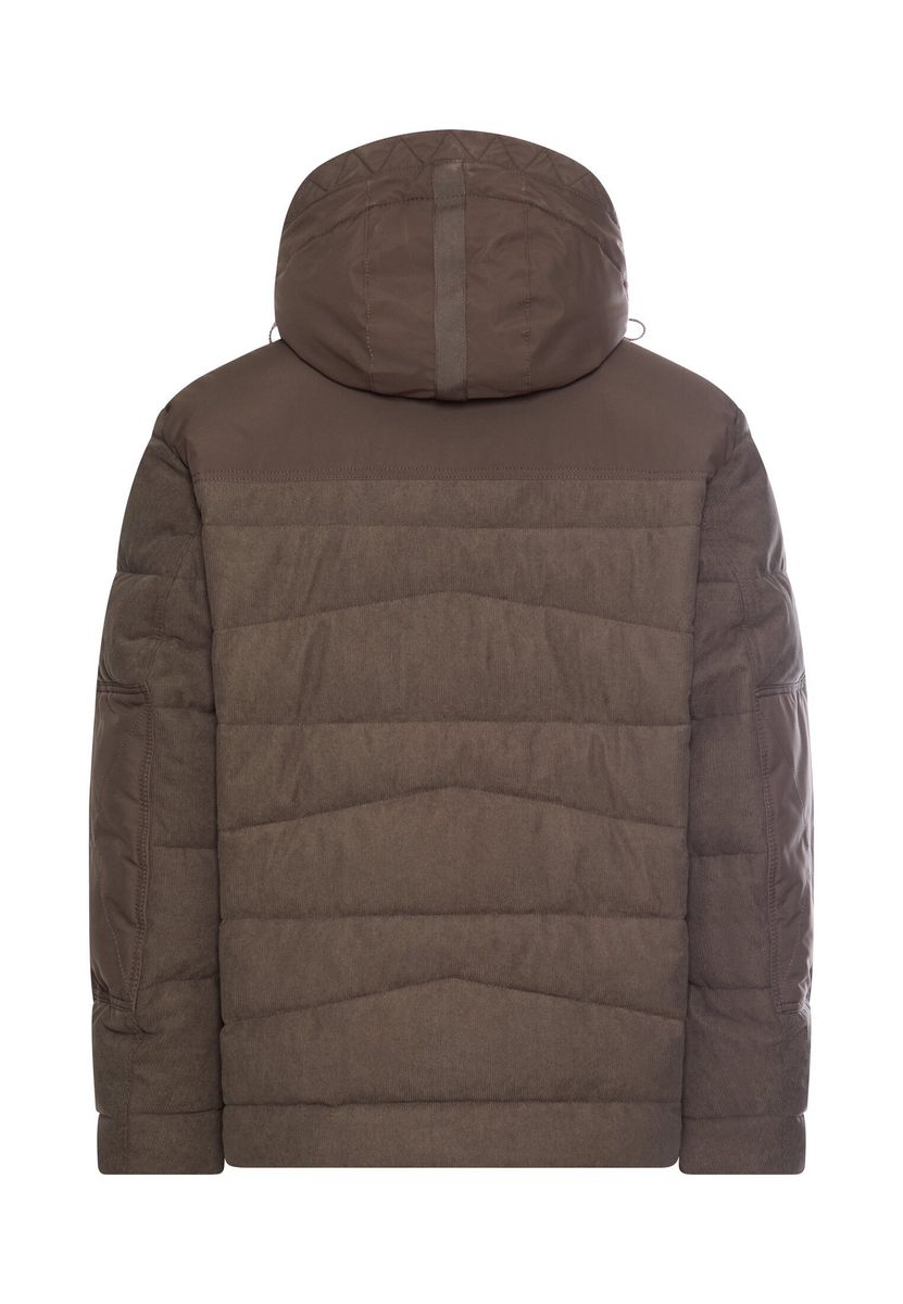 Cordjacke mit abnehmbarer Kapuze