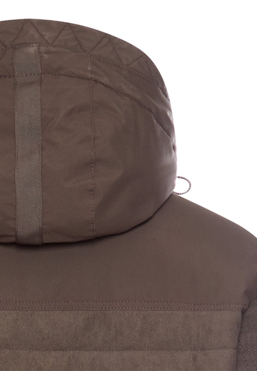 Cordjacke mit abnehmbarer Kapuze