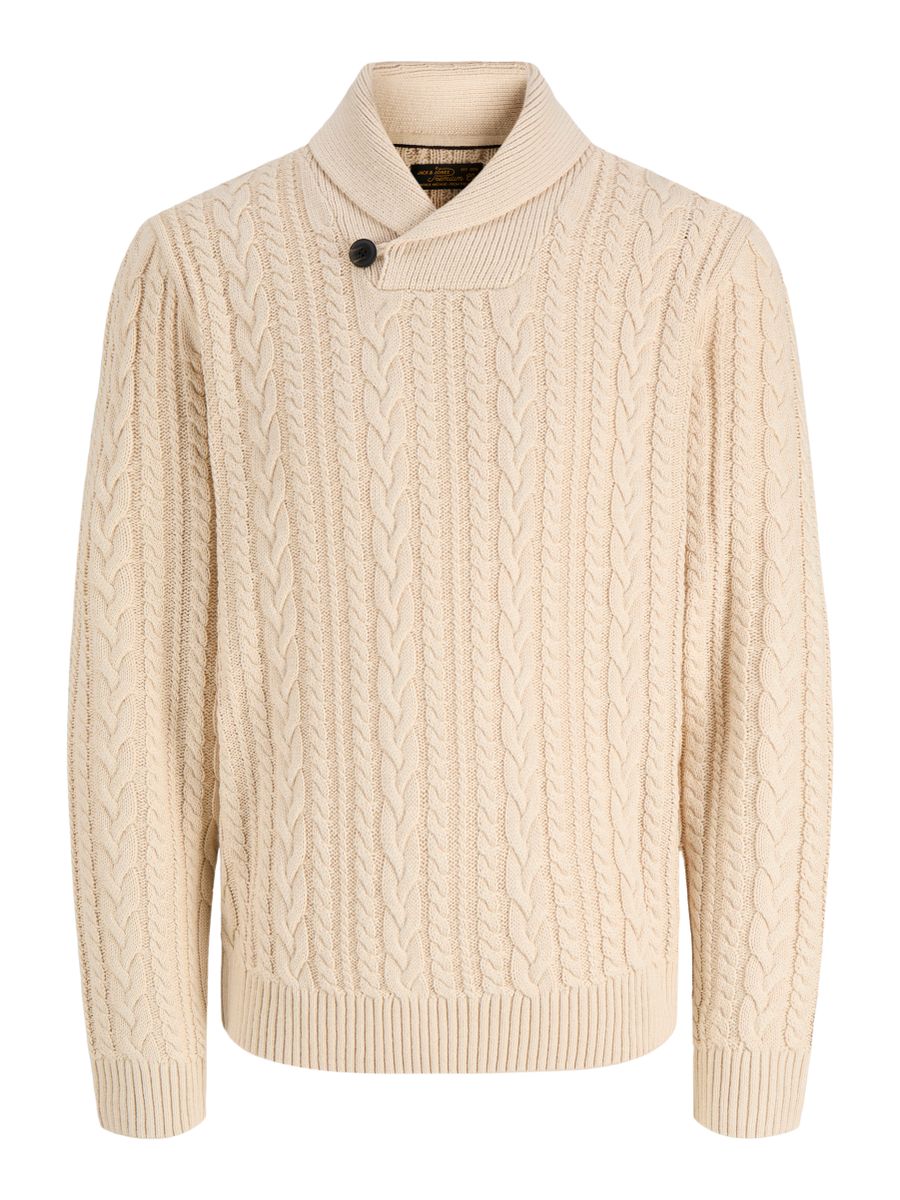JPRBLUCALLUM CABLE KNIT SHAWL NECK