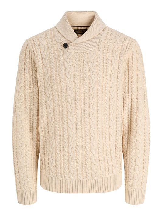 JPRBLUCALLUM CABLE KNIT SHAWL NECK