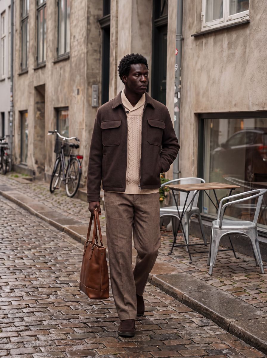 JPRBLUCALLUM CABLE KNIT SHAWL NECK