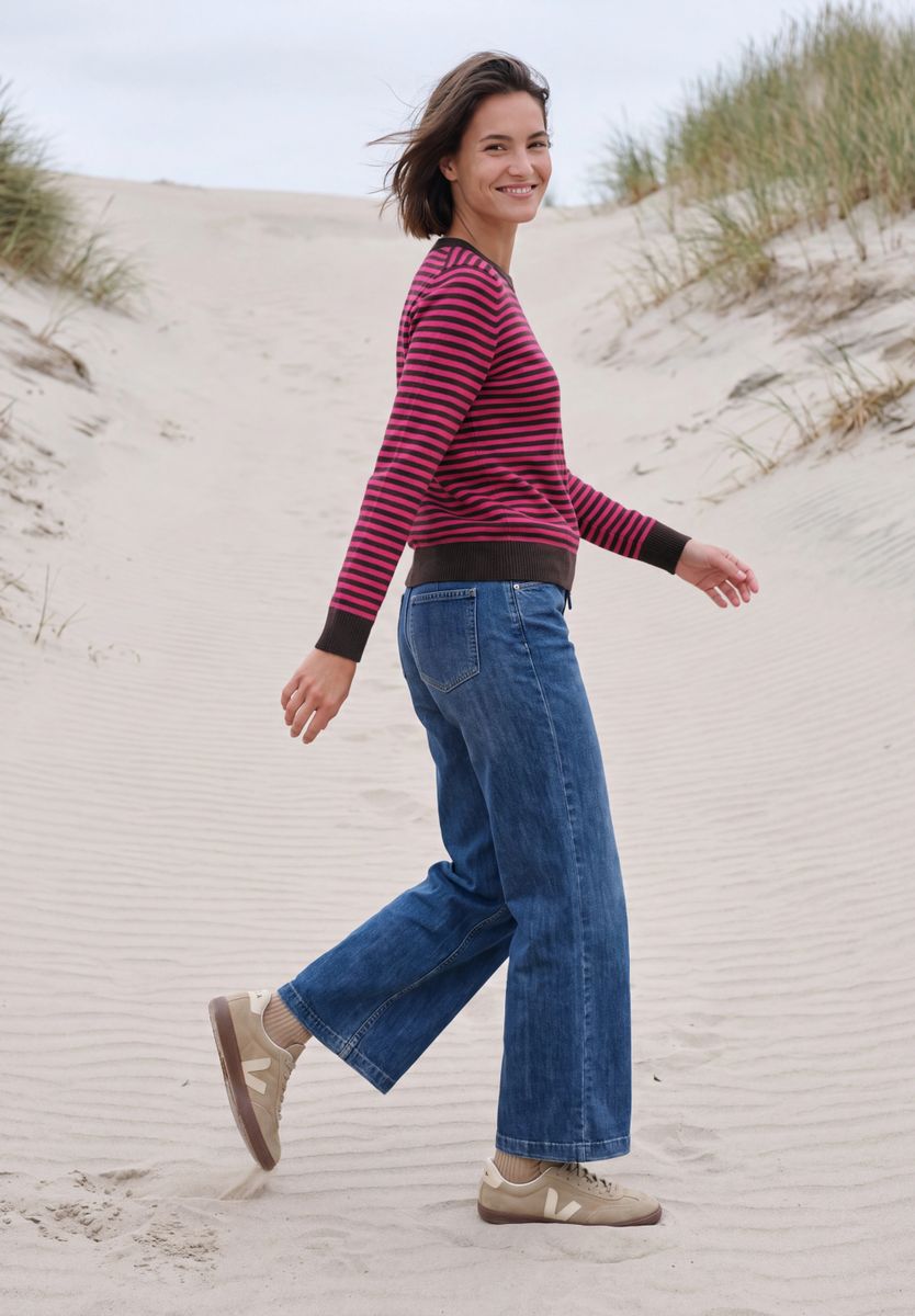 Pullover mit Rundhals und Streifen