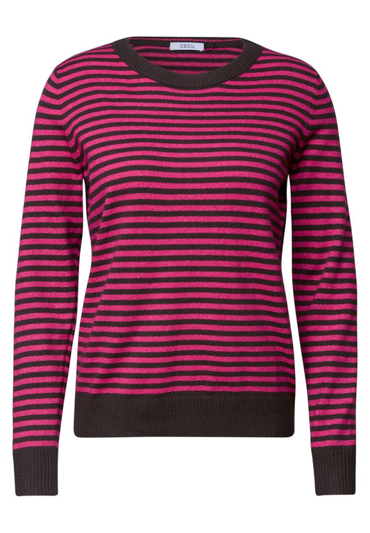 Pullover mit Rundhals und Streifen