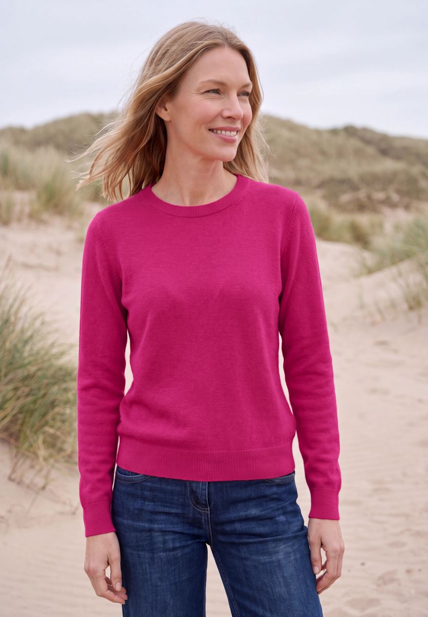 Pullover in Unifarbe mit Rundhals