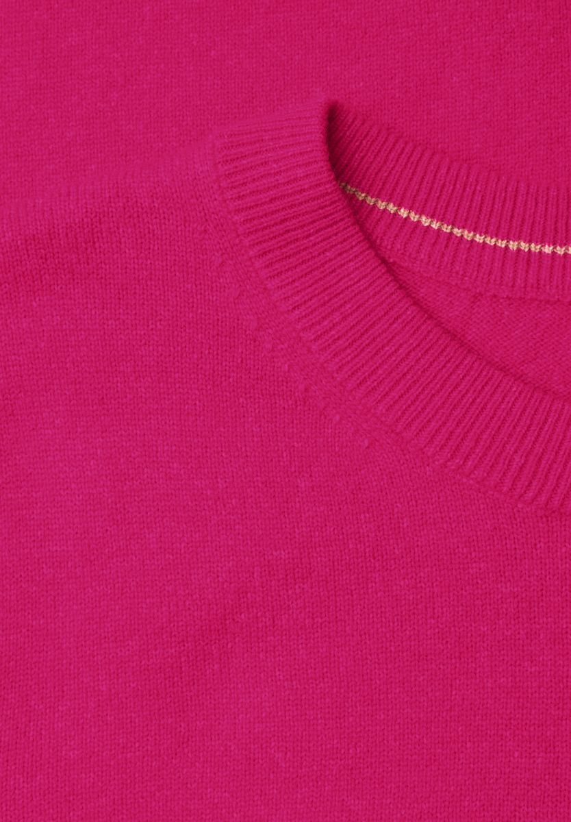 Pullover in Unifarbe mit Rundhals