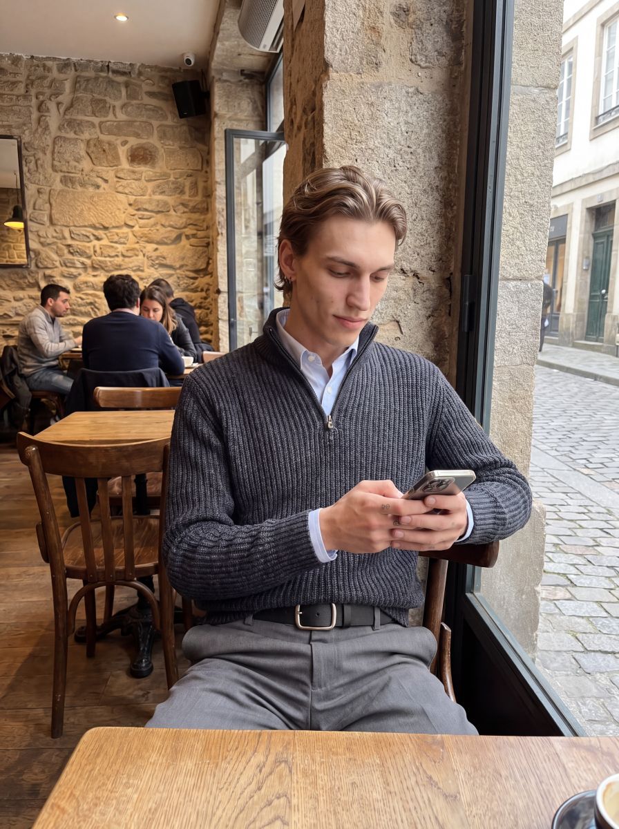 JJROOSTER KNIT HALF ZIP
