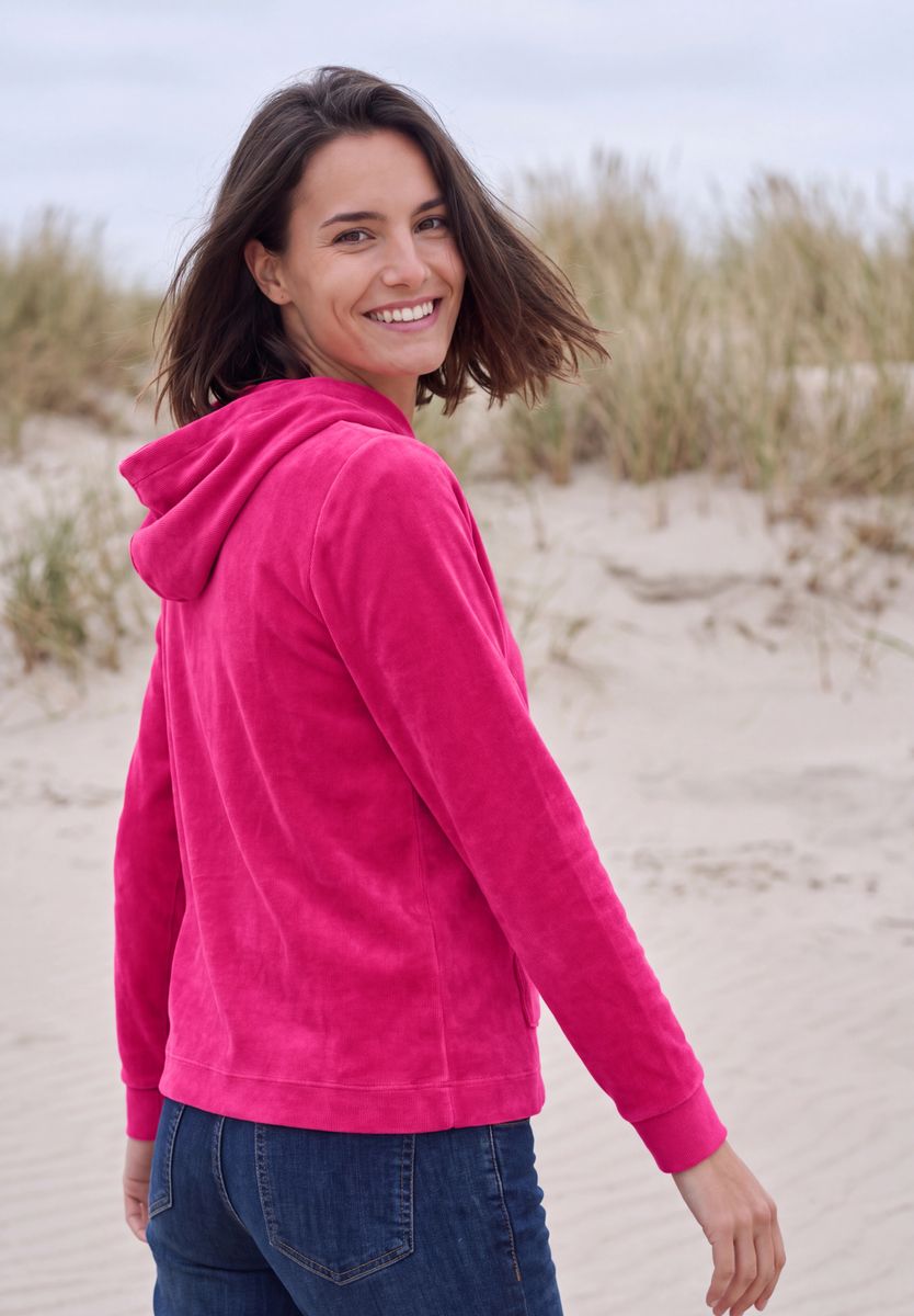 Langarm Shirt aus Cord mit Kapuze