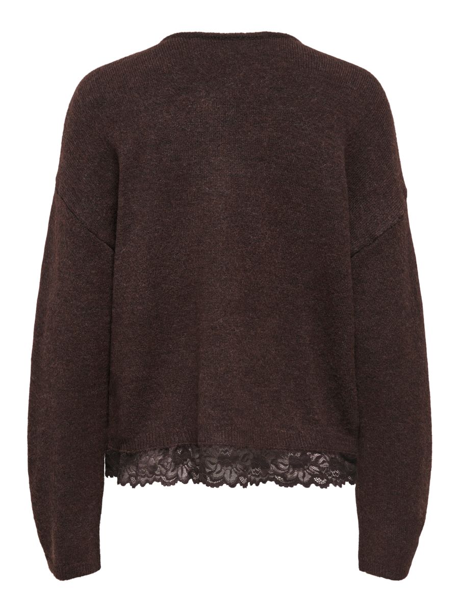 ONLCLOVER LS LACE V-NECK REVERSIBLE KNT