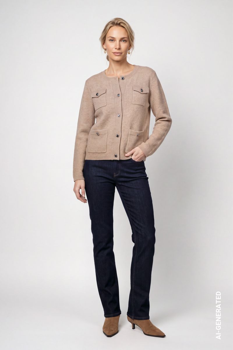 Strickjacke mit Seitentaschen