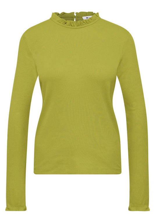 Langarm Shirt mit Rundhals und Rüschen