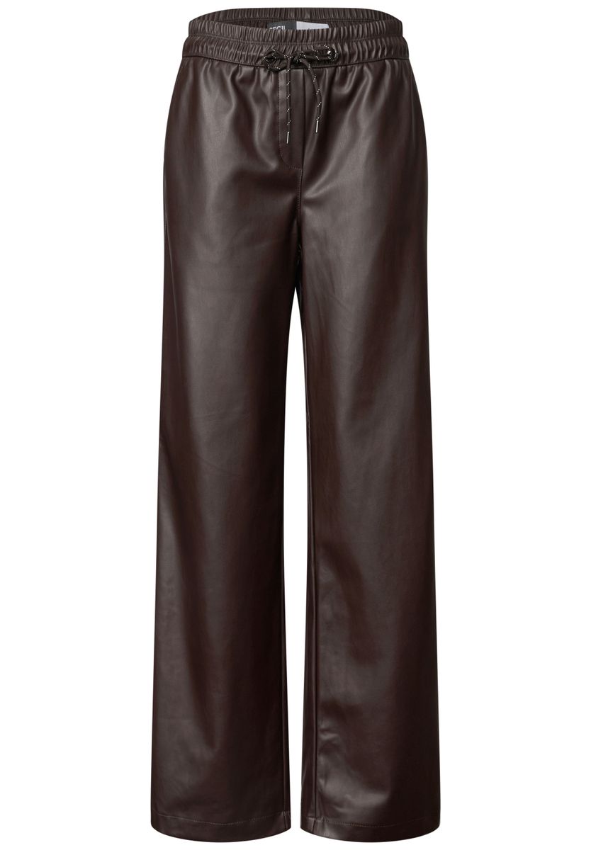 High Waist Wide Leg Hose in Lederoptik