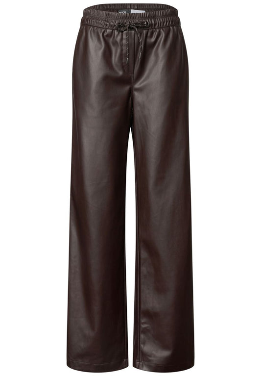 High Waist Wide Leg Hose in Lederoptik