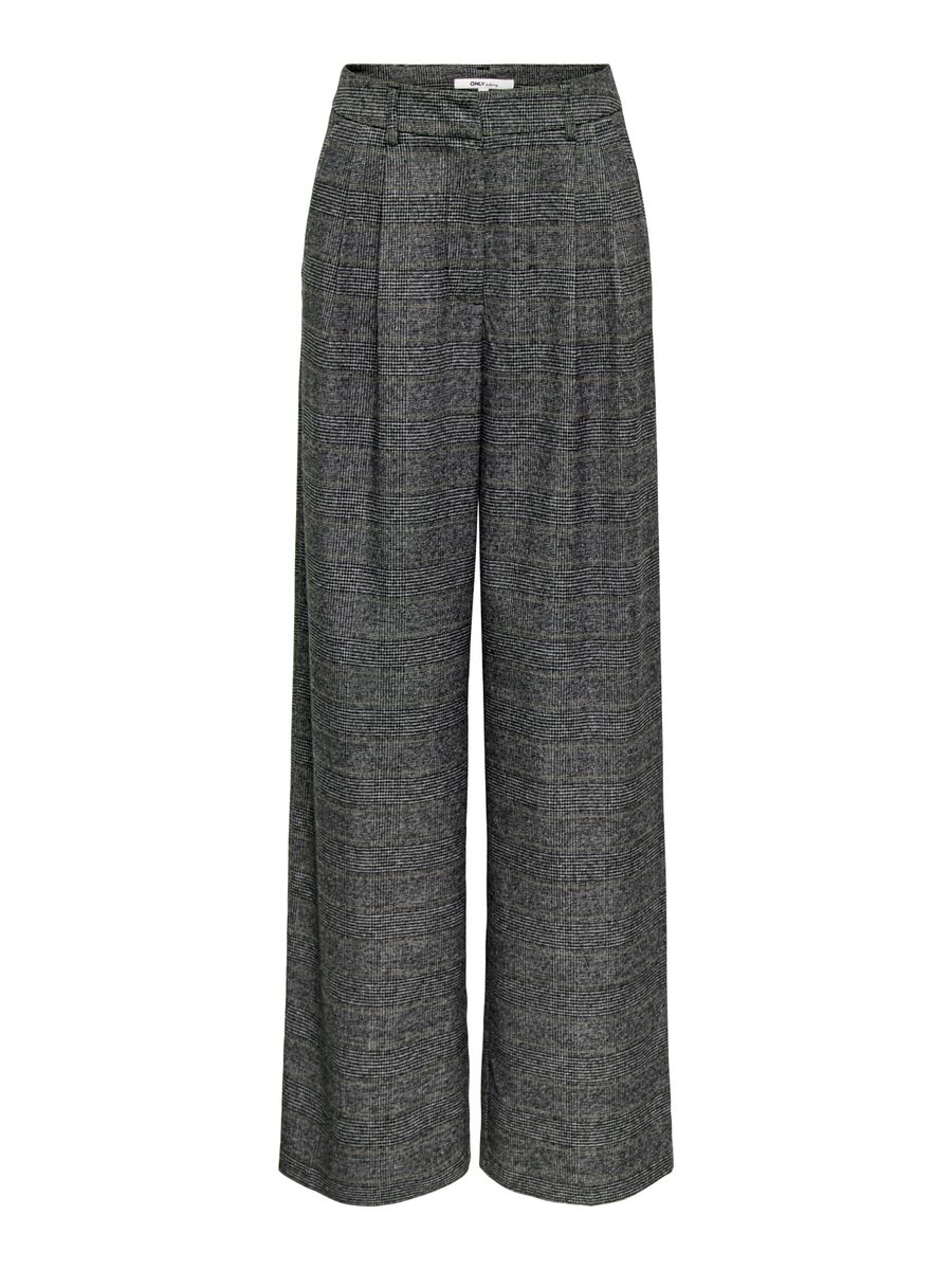 ONLSILJA HW PLEAT WIDE CHECK PANT TLR