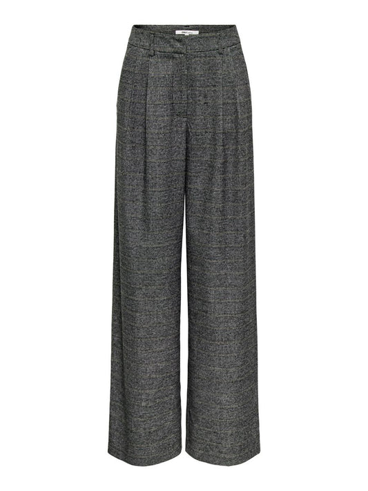 ONLSILJA HW PLEAT WIDE CHECK PANT TLR