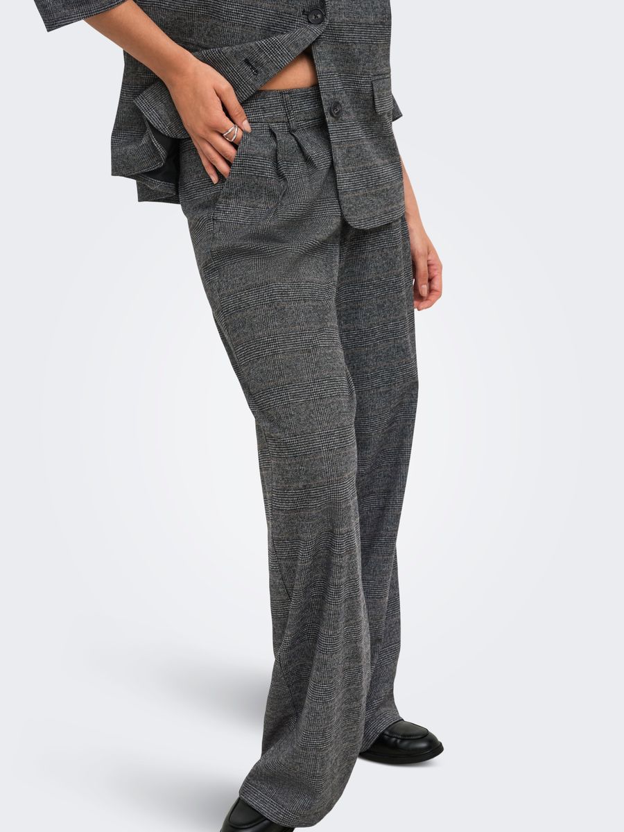 ONLSILJA HW PLEAT WIDE CHECK PANT TLR