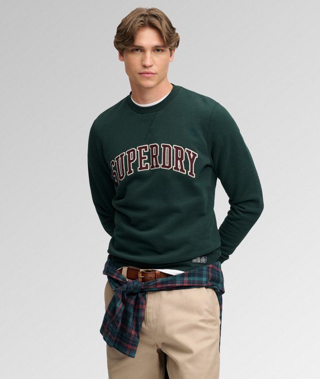 ATHLETIC APPLIQUE RELAXED CREW