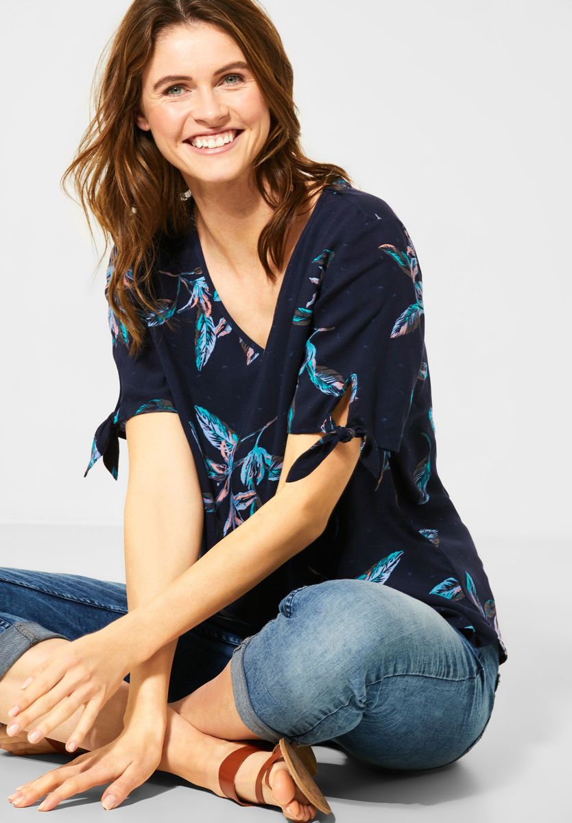 Bluse mit Blättermuster