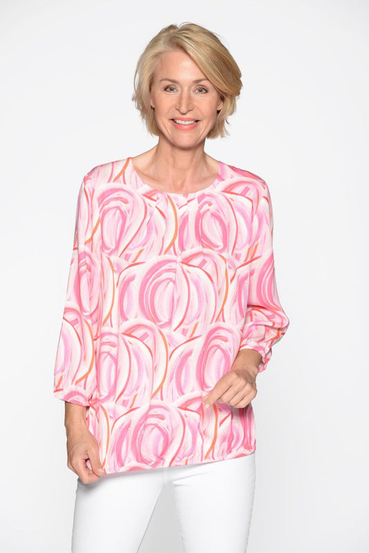 Rdh.-Bluse, 3/4 Arm, Druck