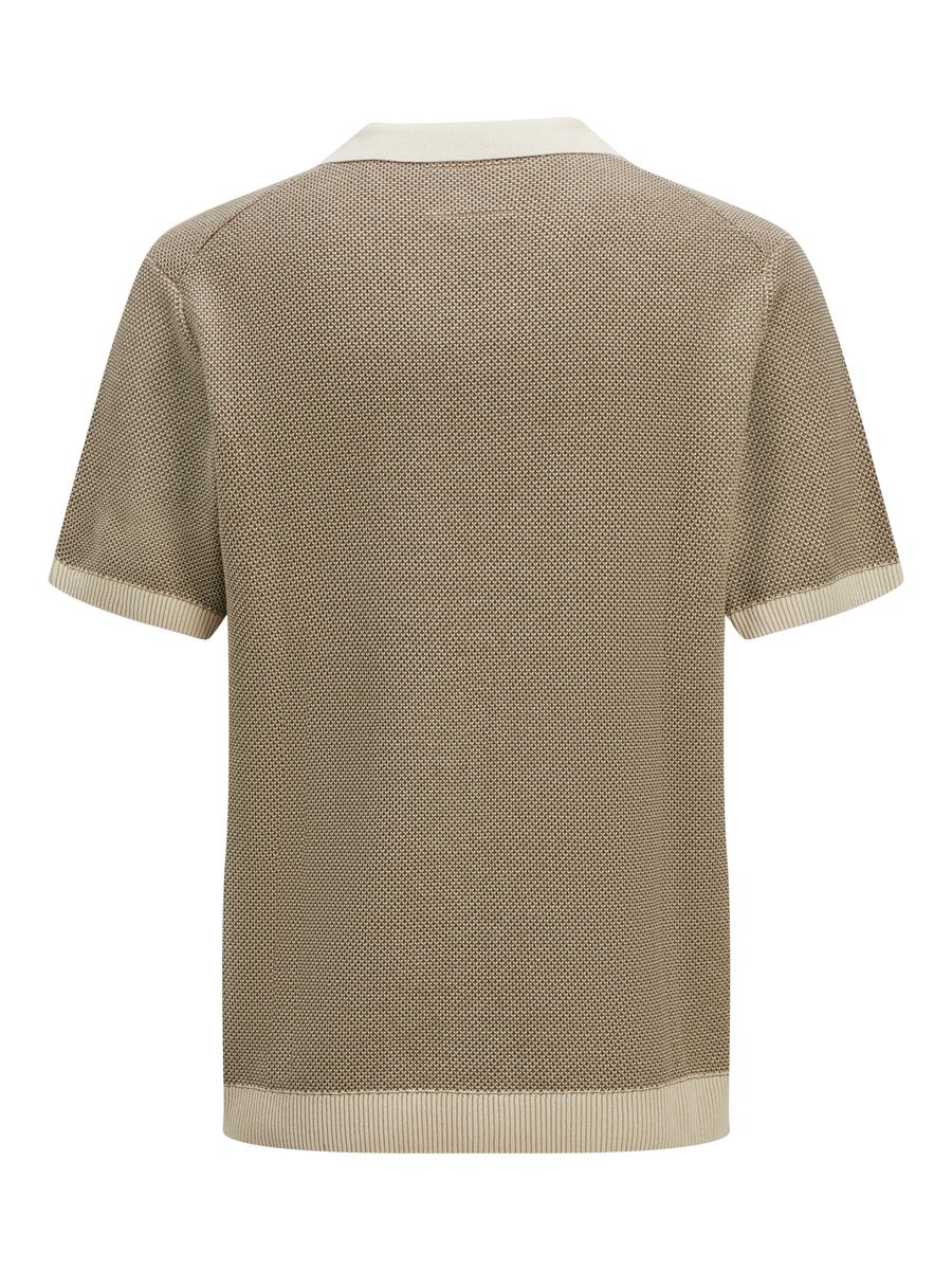 JPRCCEASTON KNIT SPLIT NECK SS