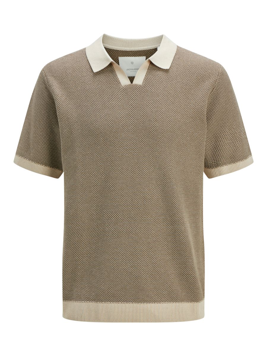 JPRCCEASTON KNIT SPLIT NECK SS