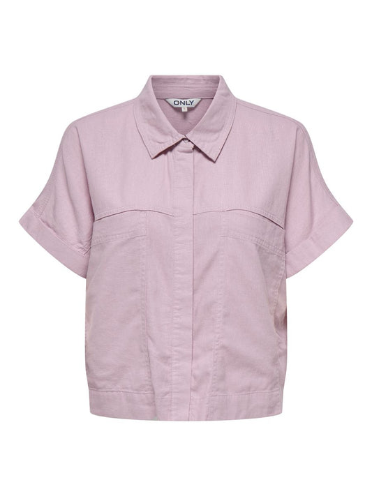 ONLCARO S/S LINEN BL BOXY SHIRT CC PNT