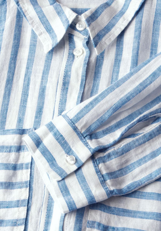 Gestreifte Leinenhemdbluse
