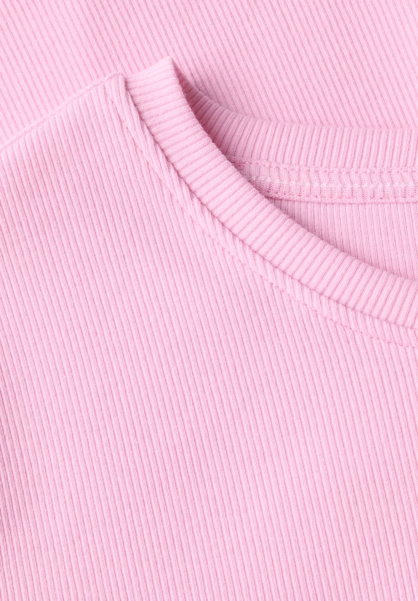 Basic Rippstruktur T-Shirt