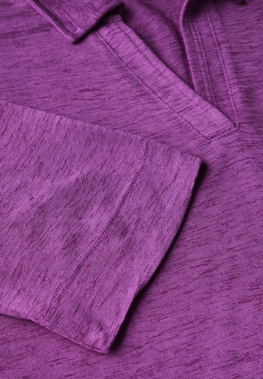 Poloshirt in Leinen-Optik
