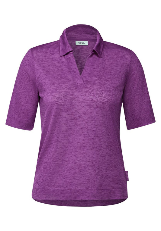 Poloshirt in Leinen-Optik