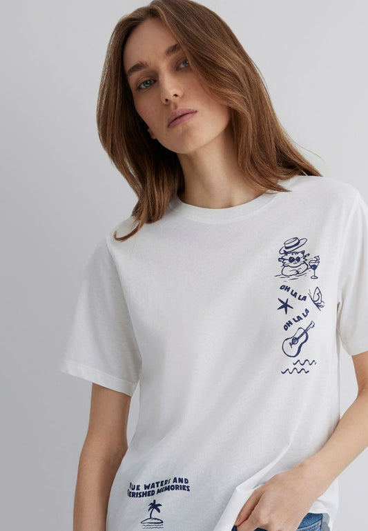 BEACH PRINTED T-SHIRT