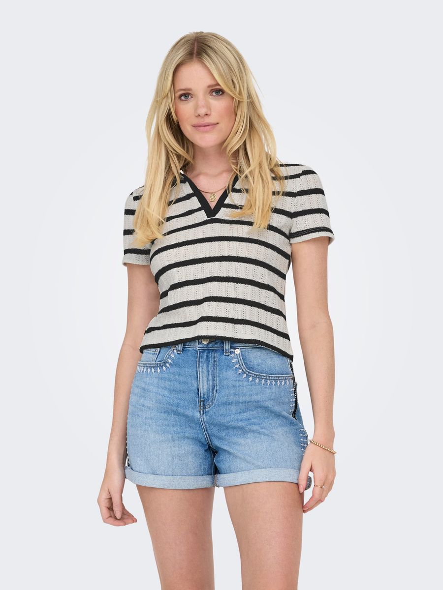 ONLHALIA S/S COLLAR TOP BOX JRS