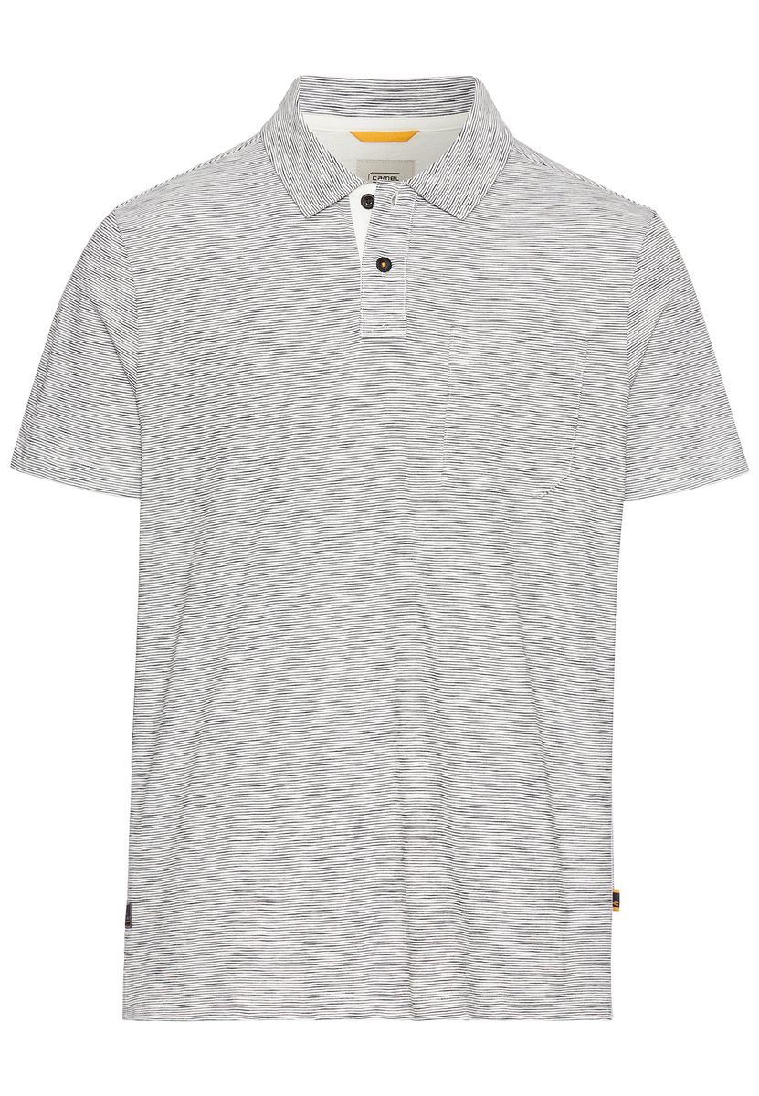 Meliertes Kurzarm Poloshirt aus Baumwolle