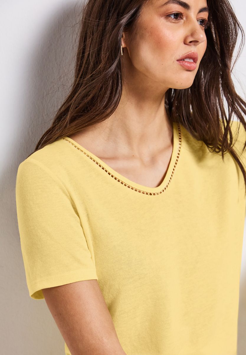 Leinen-Look T-Shirt