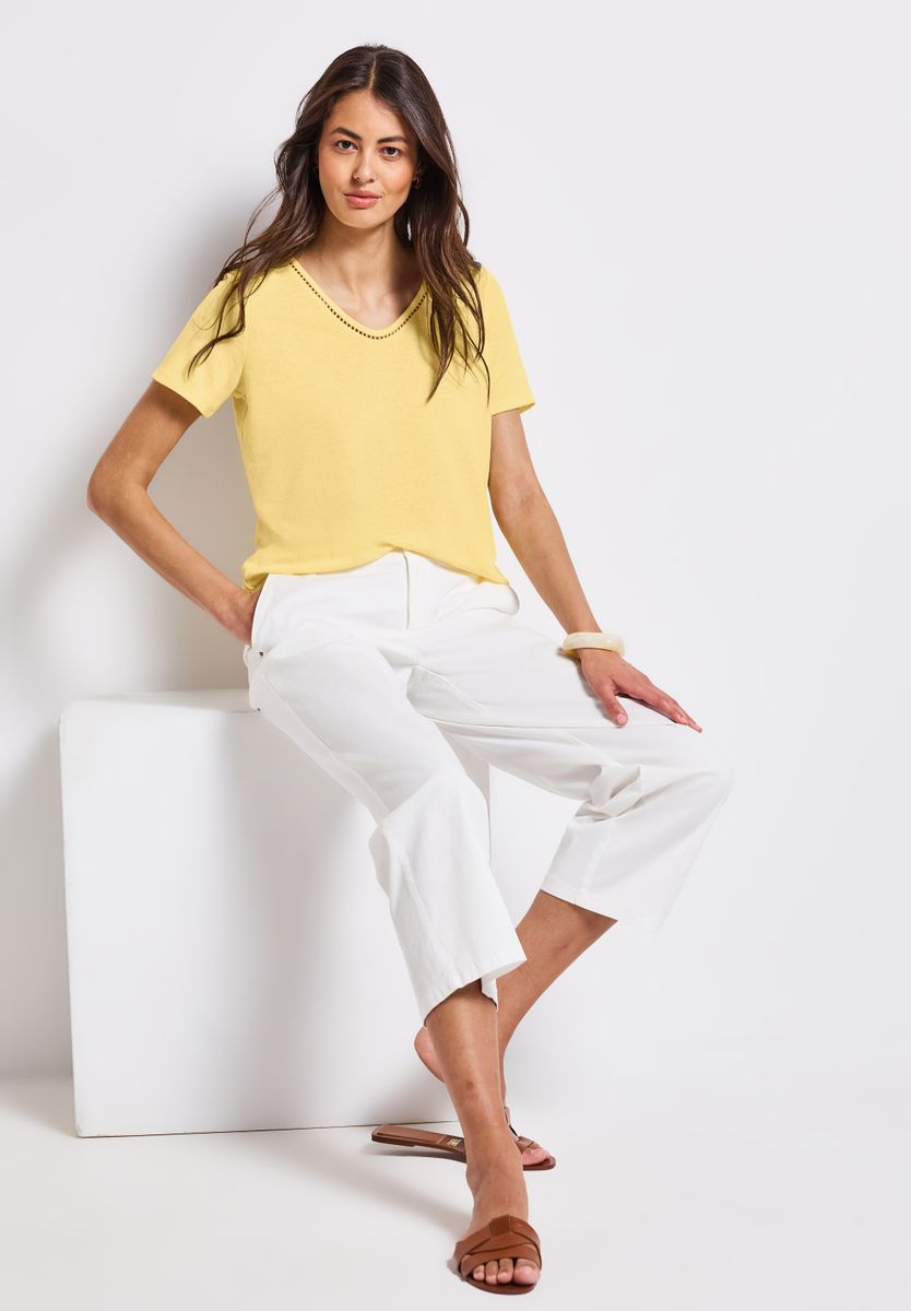 Leinen-Look T-Shirt