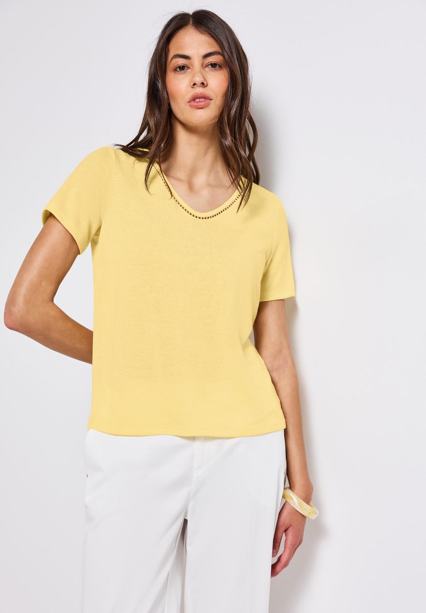 Leinen-Look T-Shirt