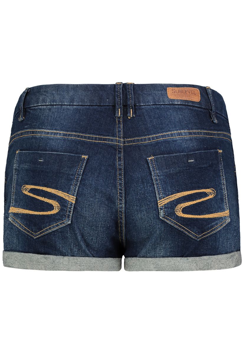 DOB Shorts,Aufschlag,5 Taschen,zip Fly,Stepp auf Gesäßtasche, spez.Bund